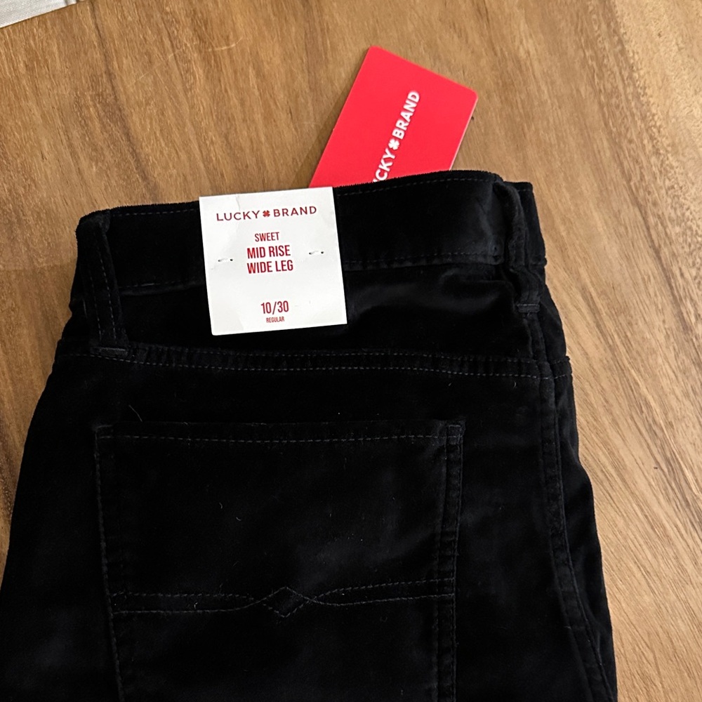 Lucky Brand Women’s Sweet Mid Rise Wide Leg Pants - Black Velvet